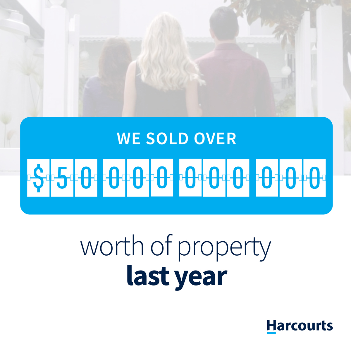 Harcourts sold over 50 Billion dollars worth of property last year.
