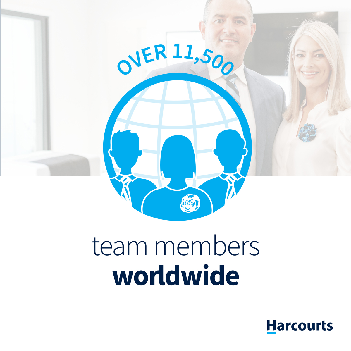Harcourts has over 11,500 team members worldwide.